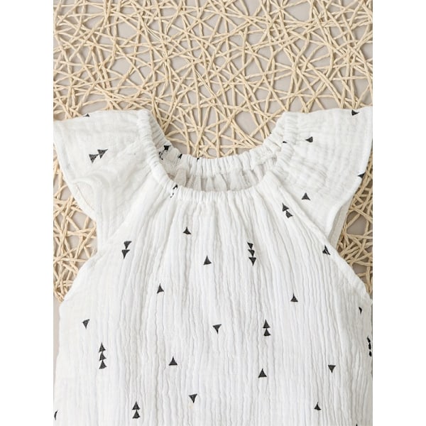 Söt babyflicka set, blandad design, bomullskropp med flygande ärmar ivory 90 centimeters