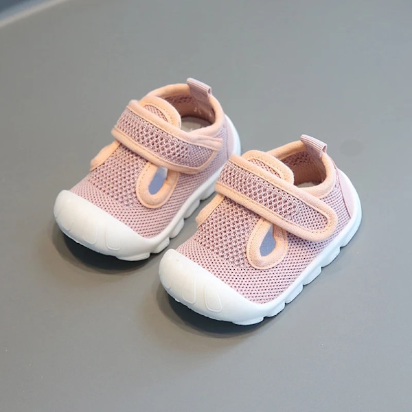 Andningsbara mesh-sandaler för män och kvinnor, halkfria skor för spädbarn i åldern 0 till 3 år pinkish 15 (insole 12.5 cm)