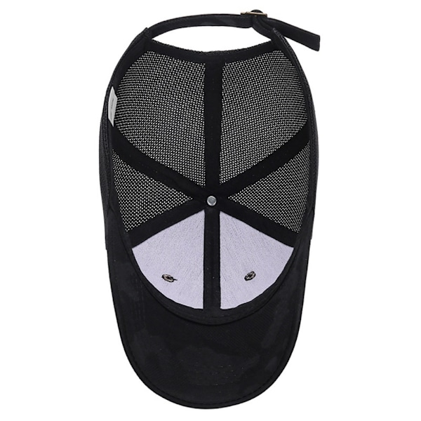 Justerbar solhatt, kamouflage baseballkeps, andningsbar, sommar black No,
