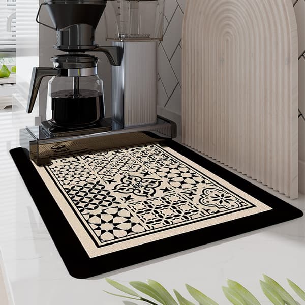 Köksdukar för torkning av disk och absorberande tryckta mattor för heminredning E drying pad 40 x 50 centimeters