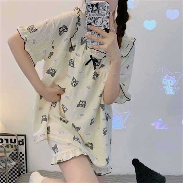 Kawaii Sanrio Pochacco pyjamas, hemmaplagg, söta Kuromi pyjamas, sommar, nya B2 XL Company