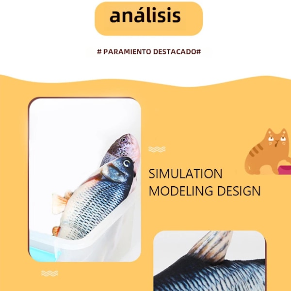 Elektrisk Mal, Simulerad Hoppande Fisk, Fiskträning, Tandslipning, Husdjurs Tuggleksaker Salmong507 No,