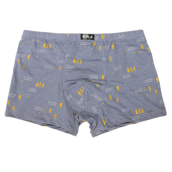Boxer bomullsunderkläder för män, lösa, andningsbara och bekväma underkläder, 4 hörn, 5 stycken per sats 5P Nine Flat 3XL 65-75 kg
