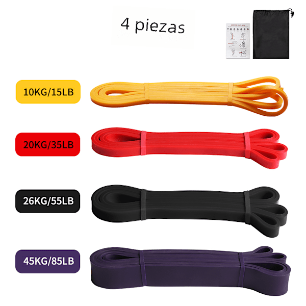 Sportlatex-uthållighetsband, elastiska band med hög styrka för träning, pilates, fitnessutrustning H6.4H13H19ZI BD No,