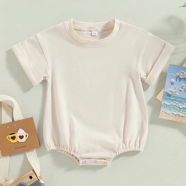 Baby kortärmad Bailey, stor T-shirt, jumpsuit, sommaroutfit Persimmon 12 months