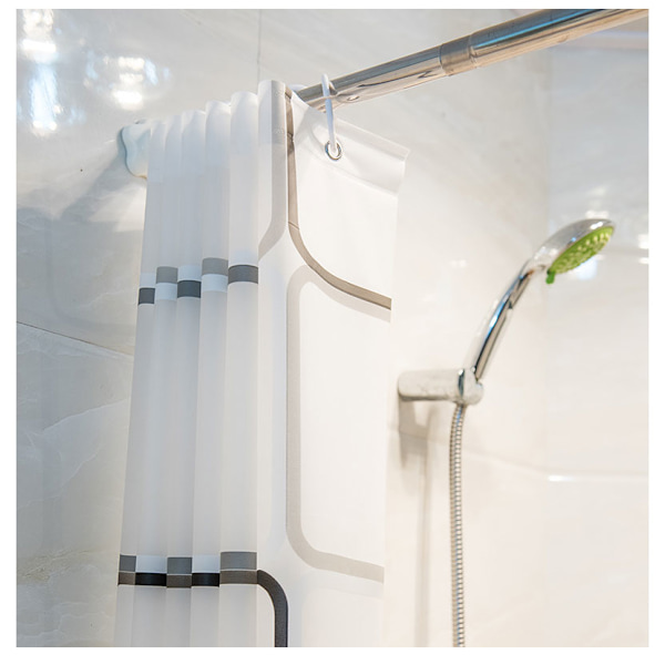 Modern organisk vattentät, mögelbeständig, hållbar polyesterduschgardin med krokar No, W120xH180cm