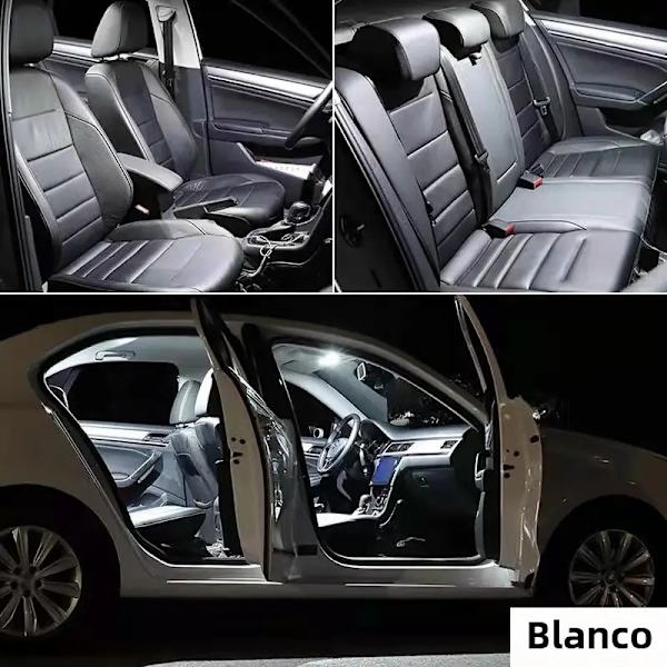 LED-belysning för bilens interiör, Canbus, Seat Leon MK2, MK3, MK1, 1, 2, 3, 1M, 1P, 5F, 1999-2018, karta, kupé, bagageutrymme, interiörbelysningssats Leon (06-12) 9P 6000K white