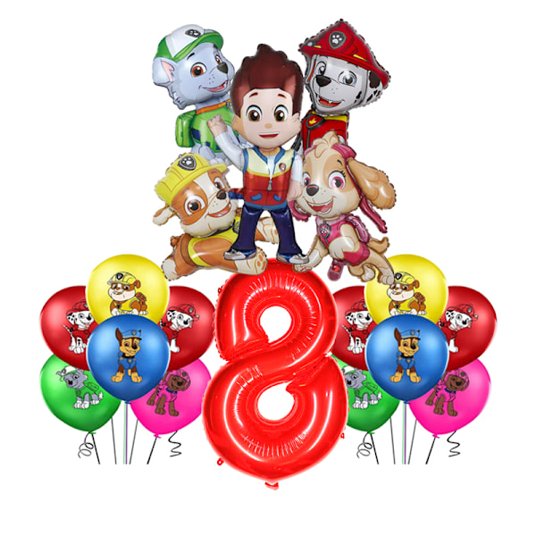 Barnkalasfestleksak Aluminium Paw Patrol Ryder Ballongset 3 No,