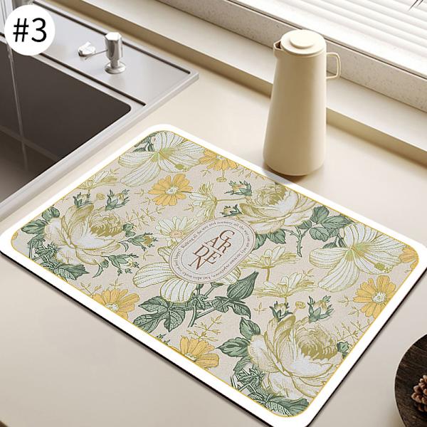 Köksdukar för torkning av disk och absorberande tryckta mattor för heminredning G drying pad 40 x 50 centimeters