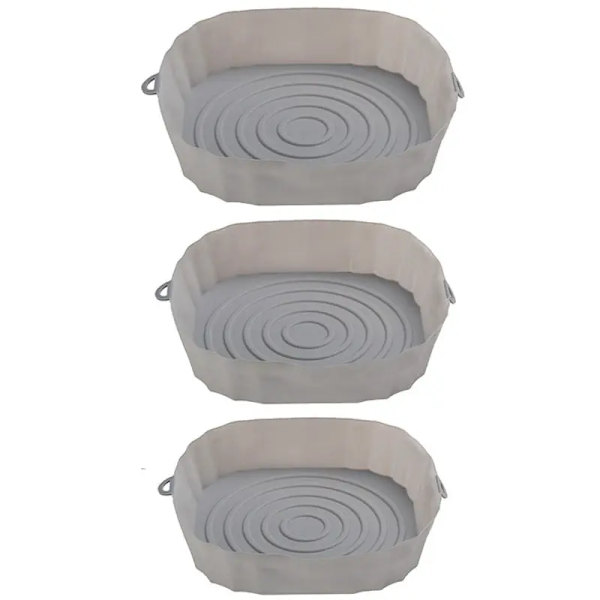 Airfryer silikonbricka, återanvändbar korgmatta, non-stick cirkulär mikrovågsugnsmatta, ugnsfoder, direkt transport 3 pieces No,