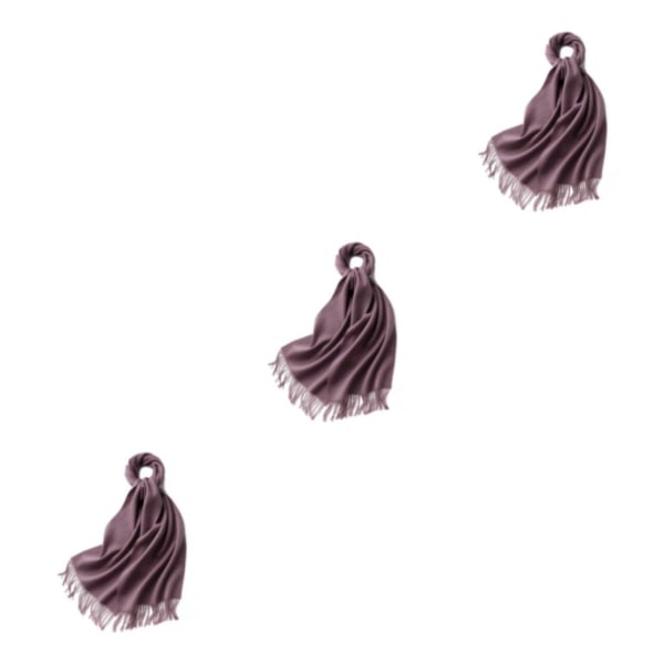 1/2/3 unisex halsduk med fransar Varm och mysig tubscarf för rose purple 3Set