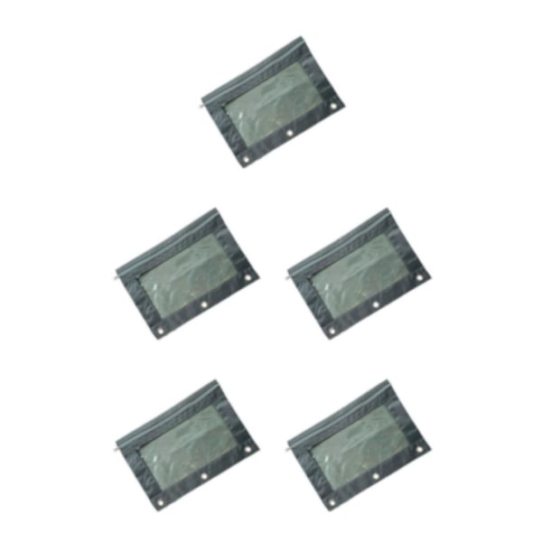 1/2/3/5 Bärbar dragkedja för förvaring av filer och dokument Dark Grey 5Set