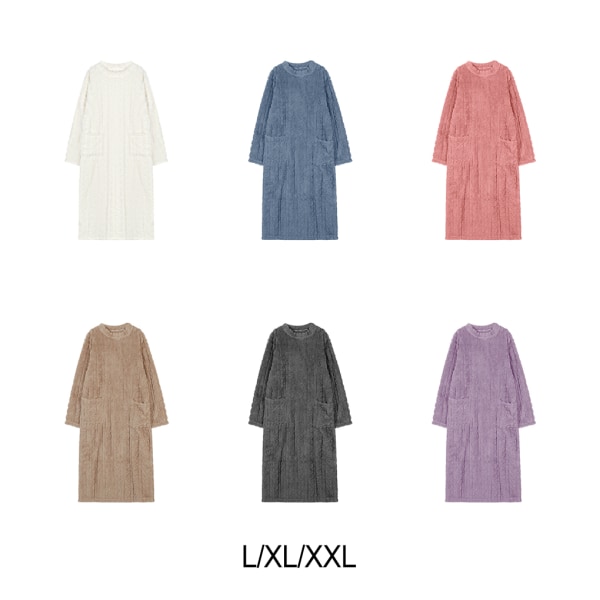 Varma och bekväma Coral Velvet sovkläder för kvinnor kalla khaki L(115CM)