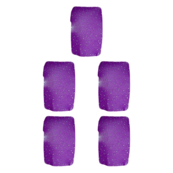 1/2/3 Kvinnor Crystal Rhinestone Fishnet Mesh Purple 5Set