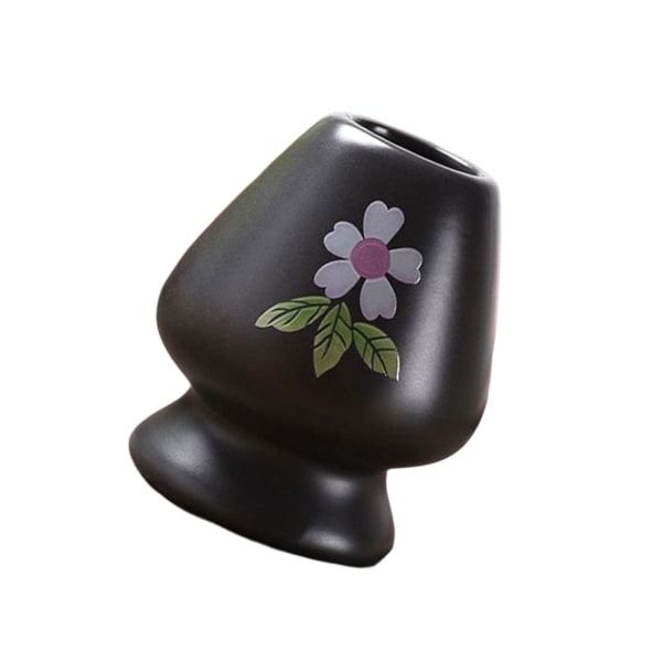 Traditionellt Matcha vispställ Teaware Tea Ceremony Chasen Stand Black 6.5 x 7.5cm