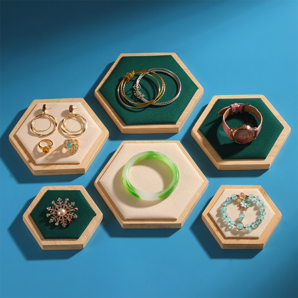 1/2/3 3pack/lot Utsökt Craft Hexagon Armband Display bricka Green 1Set