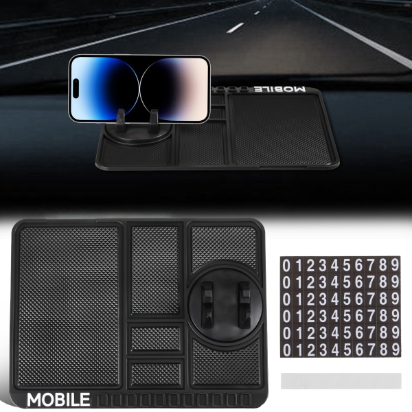Mobiltelefonhållare för bil Utmärkt stabilitet Lätt att installera Black