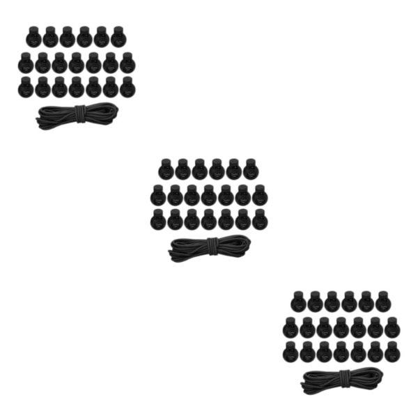 1/2/3/5 20st plastsnörelås Ändfjäderbelastad slider + För Black Style 4 3Set