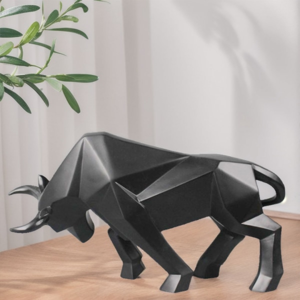Harts Utsökt Craft Bull Staty Skulptur Symbol för Fortune black