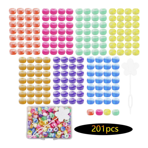 1/2/3/5 210 st 5 mm Candy Color Dreadlock Beads Muddar Hårfläta 7 Colors 8 x 5mm 1Set