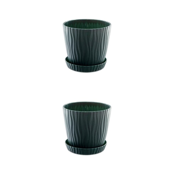 1/2/3/5 lätta och bärbara blomkrukor för inomhus och green L pot+L tray 2Set