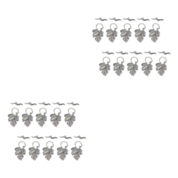 1/2/3 10 set Leaf OT Toggle Clasps Smycken Clasp Connectors Silver 2Set