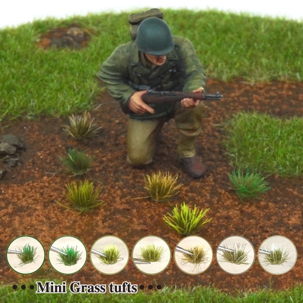 1/2/3/5 Resin Mini Grass Tuft Lågt underhållsminiatyrer Statisk No.7 1Set