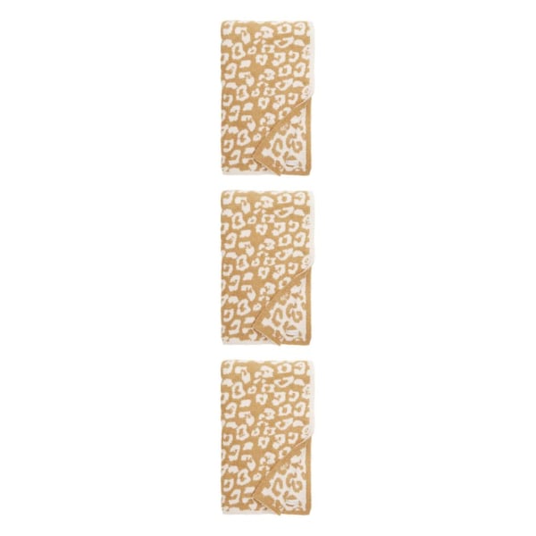 1/2/3 Throw Blanket Leopard Print Flanell Fleece Filtar Plysch light tan 40x47in 3Set