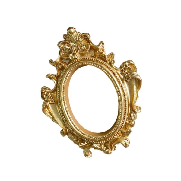1/2/3/5 Vintage Golden Fotoram Mini Resin Oval Antik rekvisita Flower 14.5x12.5x5.5cm 1Set