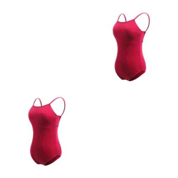 1/2/3 Dance Body Balett Leotard Dansoutfit Andas Wine Red XXL 2PCS