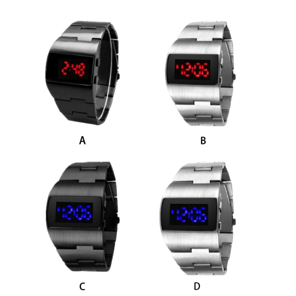 LED- watch Alloy med bred användning Stabil och hållbar LED Silver blue light