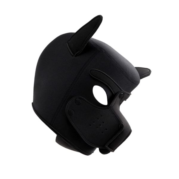 Neopren Gummi Neopren Puppy Hood Mask Cosplay Lätt att bära black