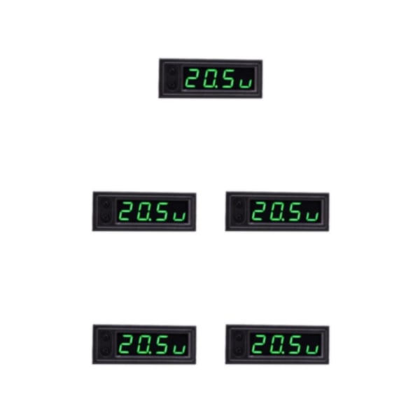 1/2/5 bilklocka voltmeter Hållbara universal Green 58x22mm 5Set