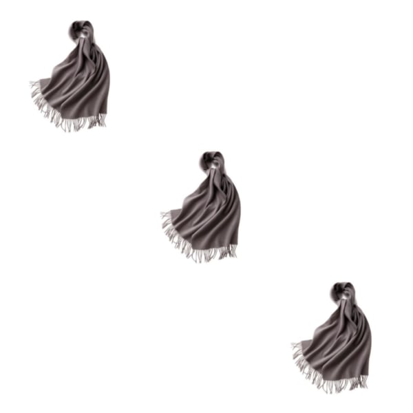 1/2/3 unisex halsduk med fransar Varm och mysig tubscarf för grey 3Set