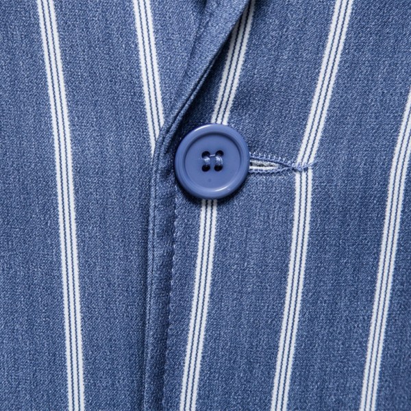 Blå Klassisk stil Jacka med två knappar Slim Fit och Snygg 5XL