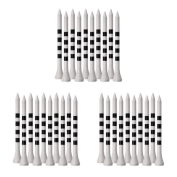 1/2/3/5 100st Bamboo För Golf Tees Stripe Mark Scale High 83mm White 3Set