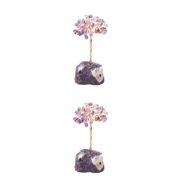 1/2/3/5 Lucky Tree Heminredning Utsökt hantverk och naturligt amethyst+amethyst 13cm 2PCS