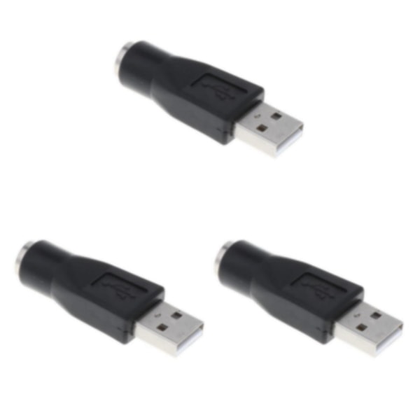 2/3/5 utbyte USB hane till PS/2 hona omvandlare växlare Black 3Set