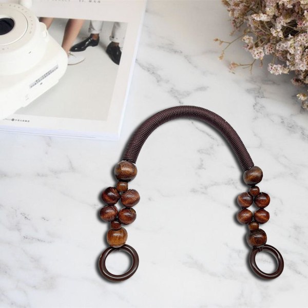 1/2/3 träpärlpåse Handtag Väska Rem Handväska Handtag Rem Coffee 48cm 1Set