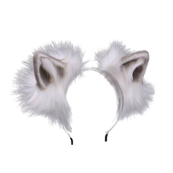 1/3 Wolf Ears Hair Hoop Stabil Fixering Formbar Cosplay And gray 1Set