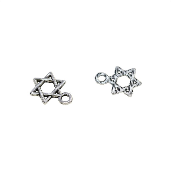 1/2/5 100 bitar tibetanskt silver David Star of David smycken 1Set