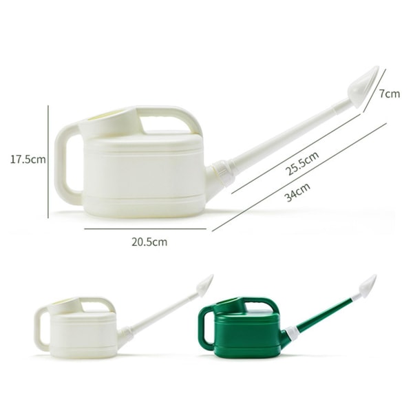 Stor trädgårdsvattenkanna 4L lång för trädgårdsväxter inomhus White 20.5 x 17.5cm