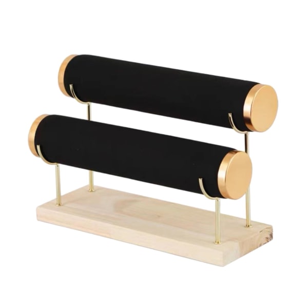 2-vånings armband Display Organizer Fristående för Black Flocking