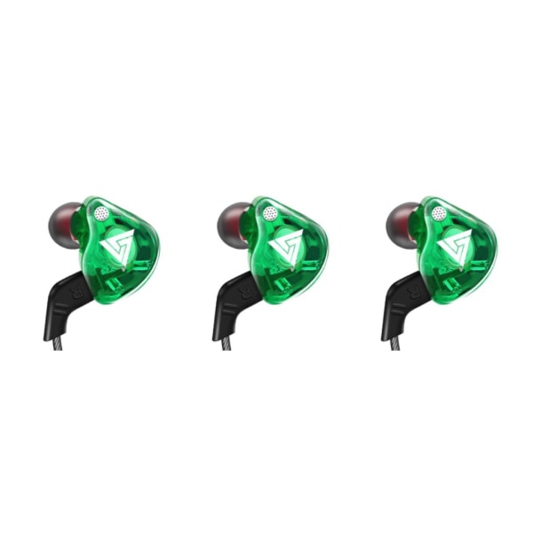 1/2/3/5 För QKZ AK6 In Ear 3,5 mm sporthörlurar med mikrofon Green 1.2m 3Set