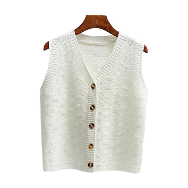 Varm och mångsidig ärmlös tröja för kvinnor Håll dig mysig White L