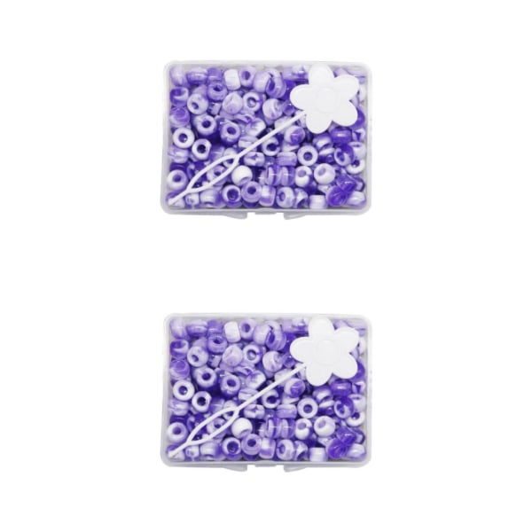 1/2/3/5 210 st 5 mm Candy Color Dreadlock Beads Muddar Hårfläta Purple 8 x 5mm 2Set