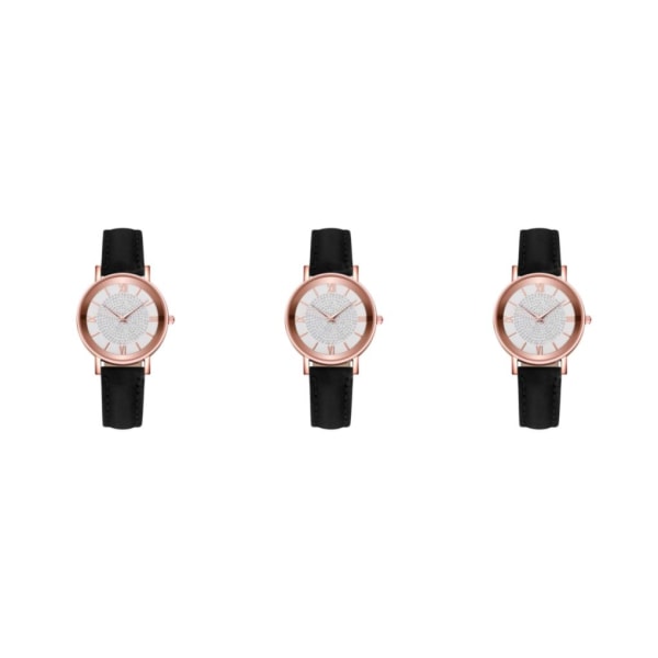 1/2/3/5 Dammode Rhinestones Watch Exakt och elegant white black 3Set