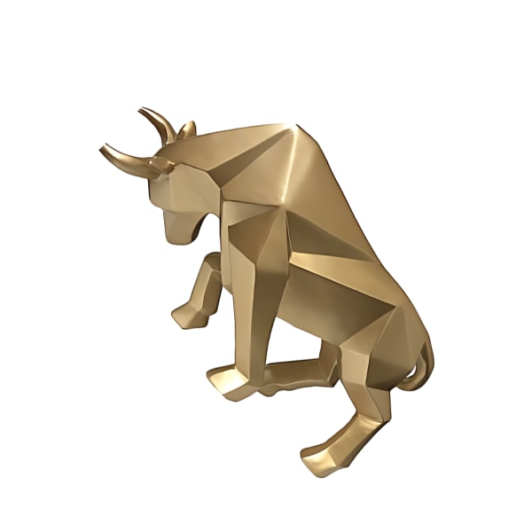 Harts Utsökt Craft Bull Staty Skulptur Symbol för Fortune gold