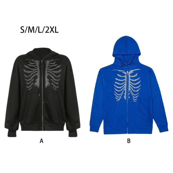 Moderiktiga och bekväma att bära Zip Up hoodies för snygg blue L