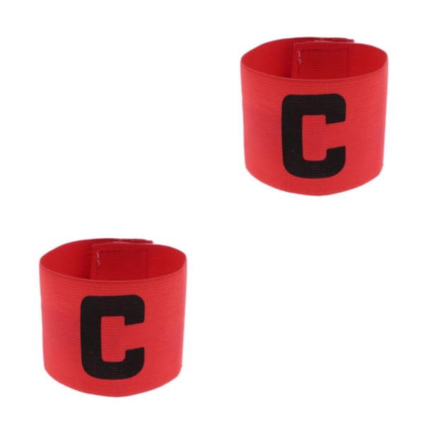 1/2/5 Captain Armband Fotboll Fotboll Sport Justerbar arm Red C letter mark 2Set